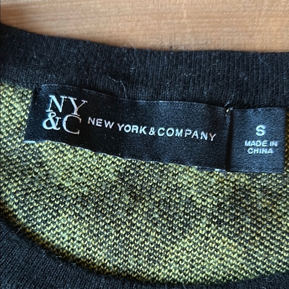 New York & Company Black and Yellow Cardigan Sweater - Picture 2 of 4